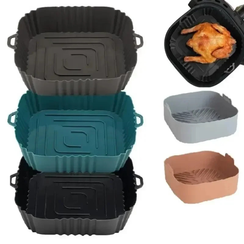 Commercial Kitchen Pans - 1 Buah Keranjang Penggorengan Udara Silikon,