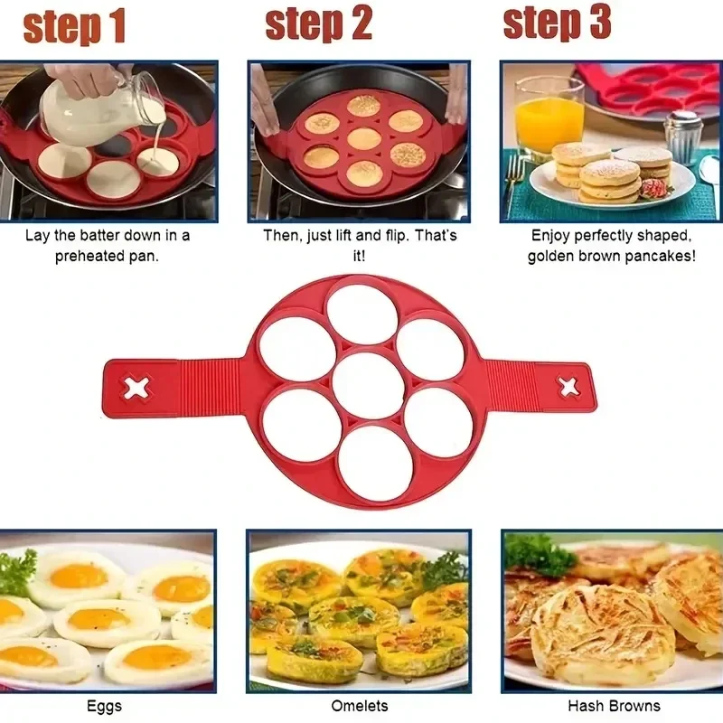 Silikon 7 lubang lingkaran pen - Commercial Kitchen Pans ulasan dan harga