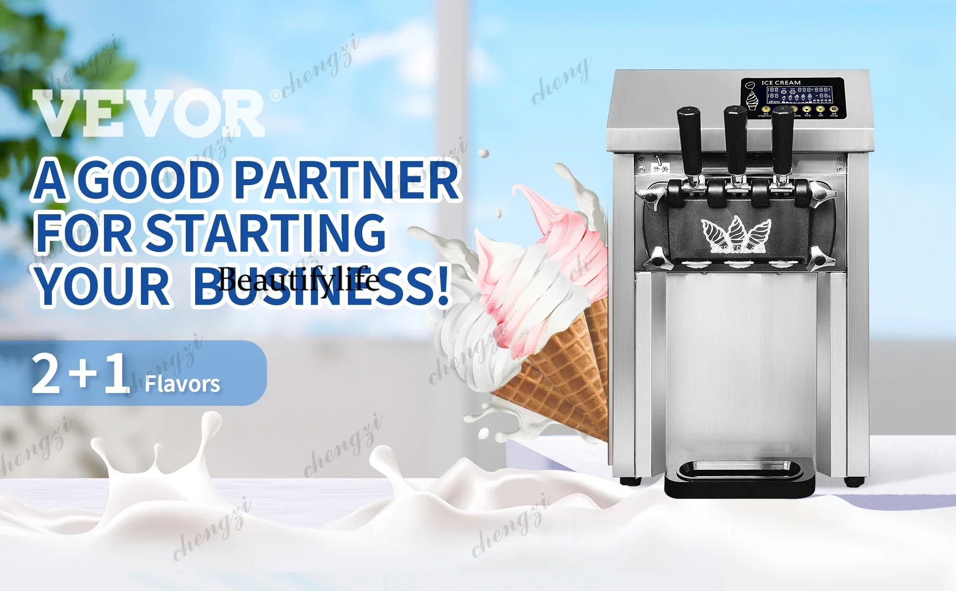 Mesin pembuat es krim komersia - Commercial Ice Maker ulasan dan harga